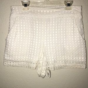 White eyelet shorts